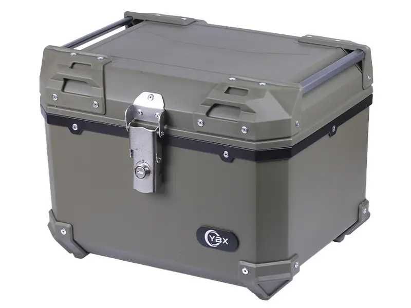 Кофр прямокутний YBX для мотоцикла, пластиковий, зелений, 45 літрів