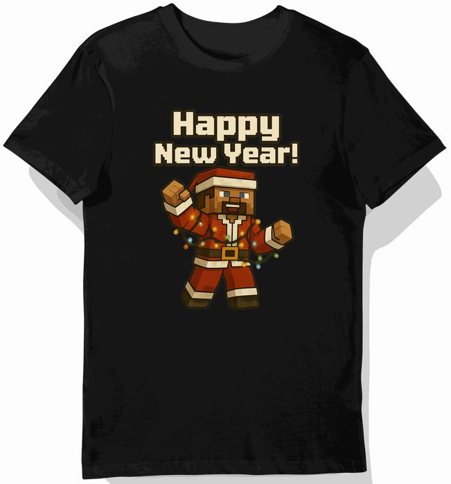 Koszulka dziecięca czarna steve w minecraft prezent święta 140