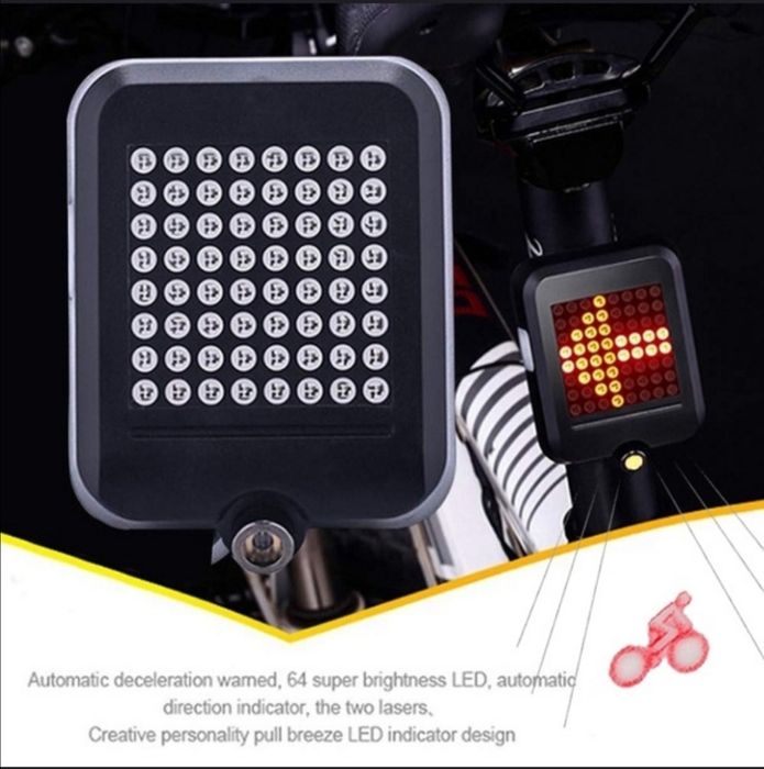 Smart LED bike blinker, brake light, presence light – USB rechargeable64283968772483120