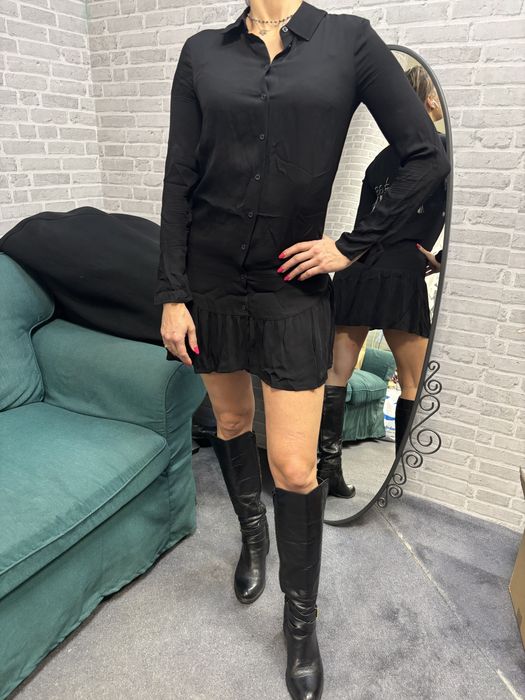 Patrizia Pepe sukienka viscose wiskoza frędzle szyfonowa falbanka xs s