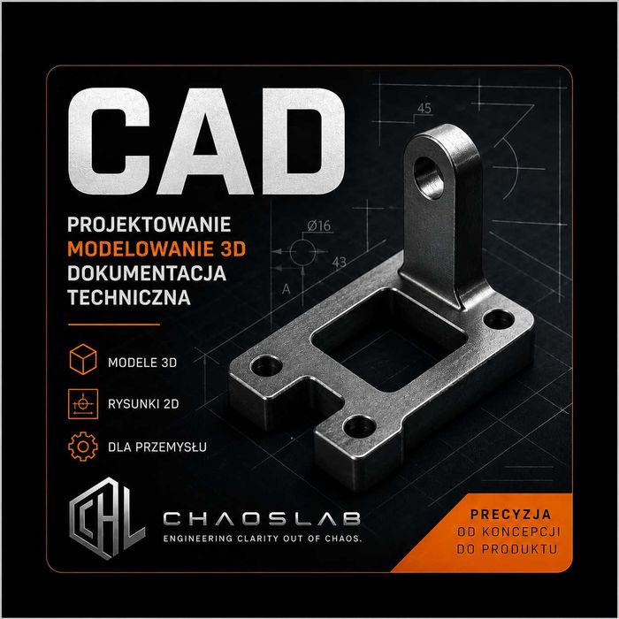 Tanie Projekty CAD Rysunki techniczne 2D i 3D PKM  skanowanie druk 3d