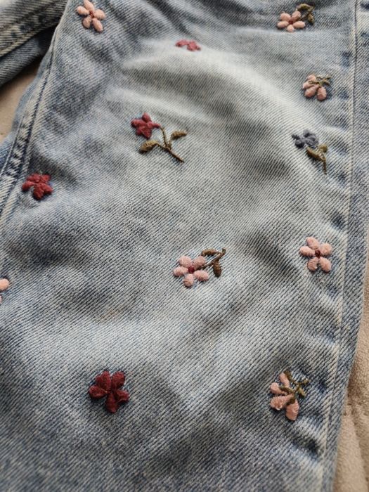 Jeansy z szeroką nogawka h&m