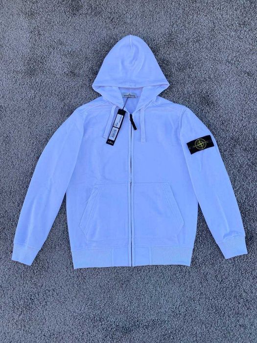 Чорний Зіп худі Stone Island Худак Стон Айленд Темна кофта Стонік SI