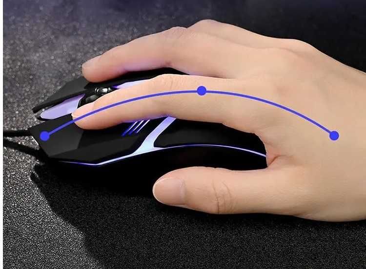 Rato Gaming (Gaming Mouse) USB com luz LED de multicores — novo
