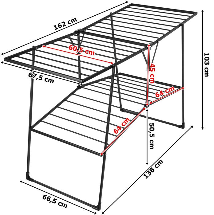 Suszarka na pranie dwupoziomowa ROSITA czarna