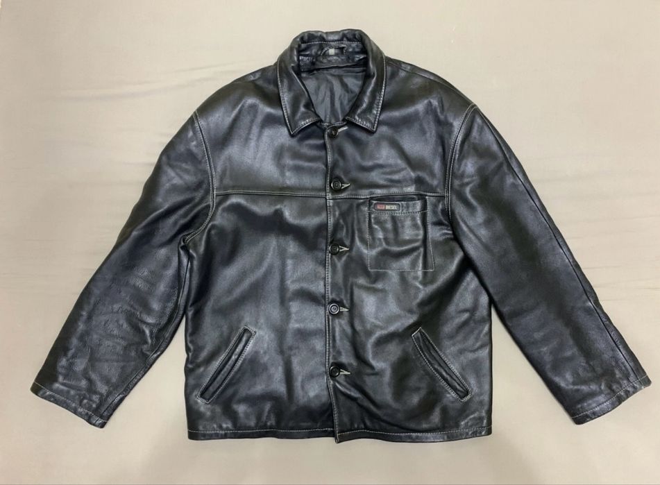 Чоловіча шкіряна куртка Diesel, розмір XL
