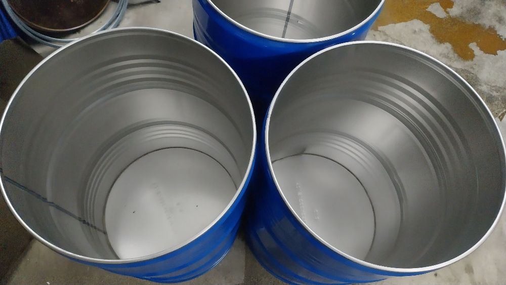 Bidons de 200L de metal reforçado, como novos, Poss. de entrega