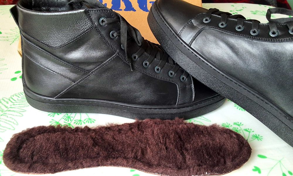 Мужские,кожаные,зимние ботинки,кеды,большой размер, 47 (46) размер.