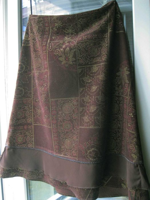 Юбка  трапеция микровельвет  хлопок   размер 50  спідниця