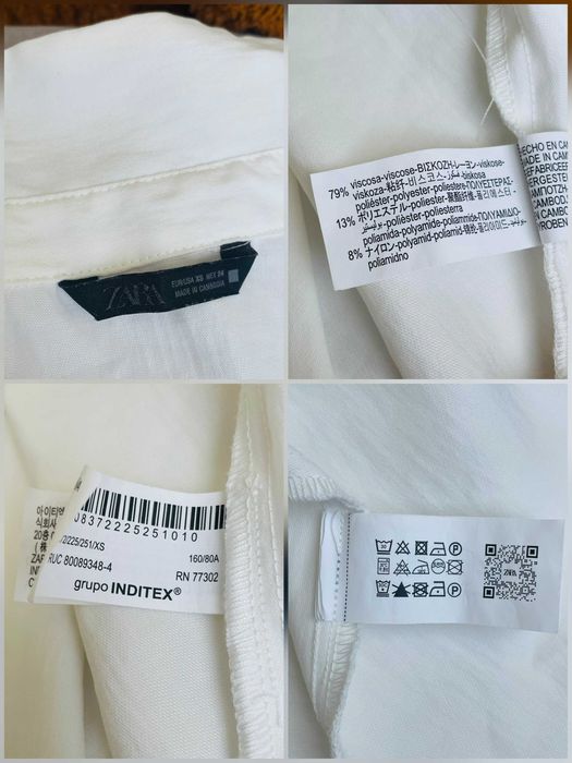 Zara koszula damska wiskozowa ecru XS S M oversize krótki rękaw minimalistyczna basic