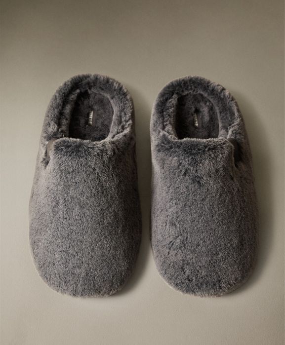 Synthetic Fur Mule Slippers