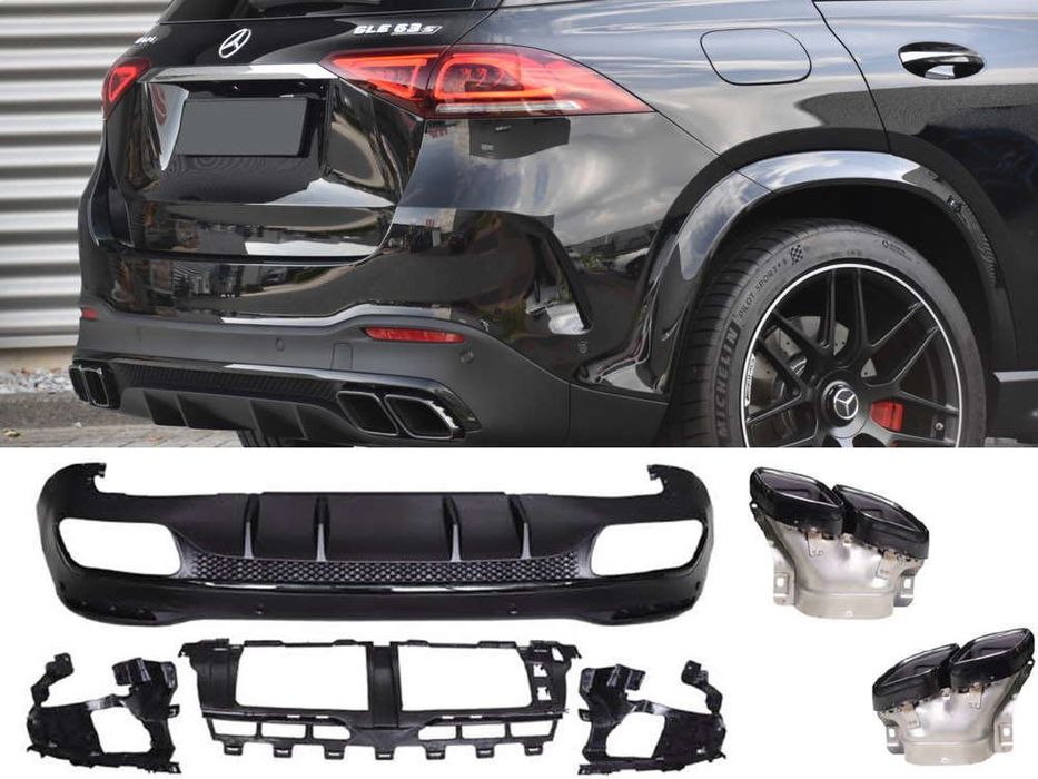 Диффузор на задний бампер Mercedes GLE W167 накладка заднего бампера