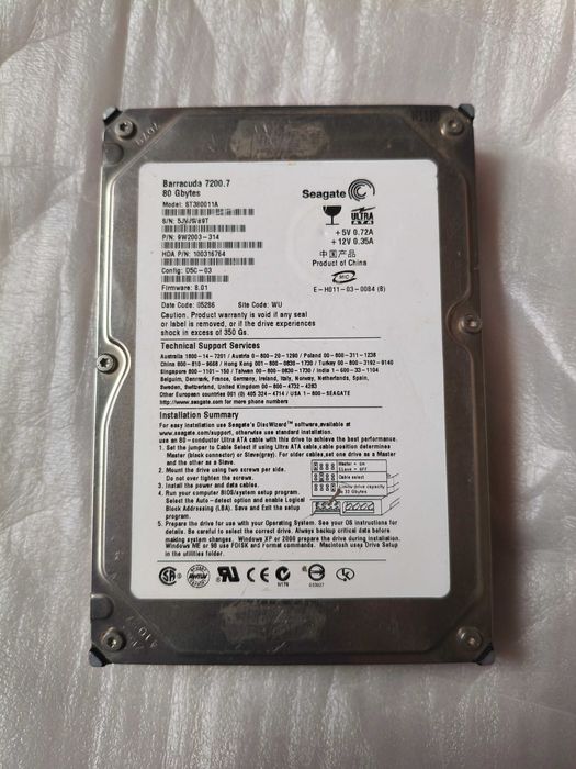 жесткий диск IDE hdd Barracuda 80gb