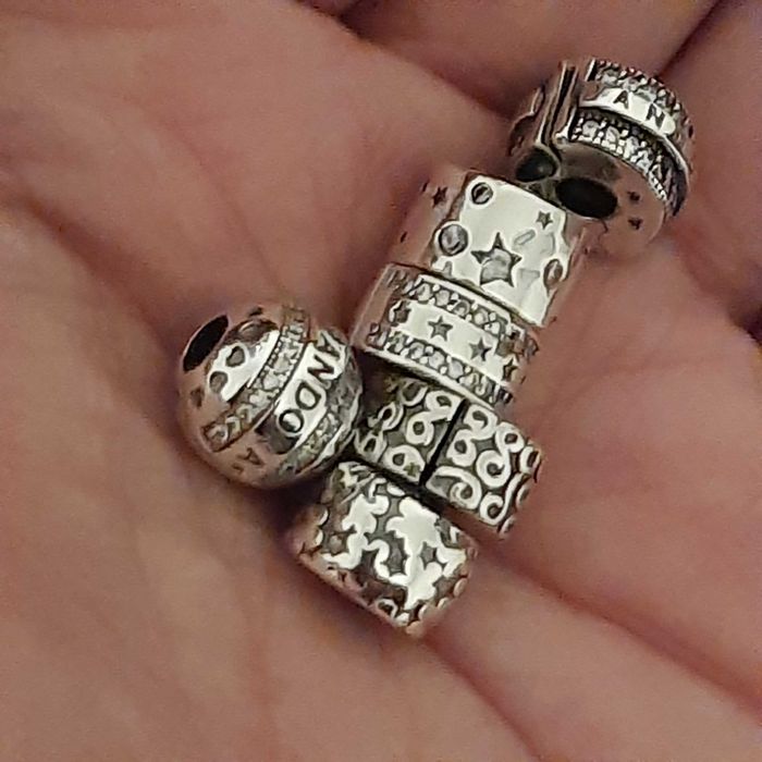 CHARMS, Clips-travão e Muranos, todos em prata S925