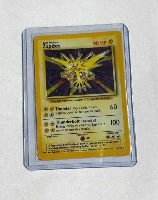 Zapdos Holo 16/102 Base Set Carta Original Pokémon TCG WOTC - ING