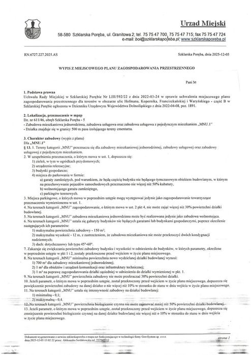 Szklarska Poręba działka budowlana z widokiem na góry
