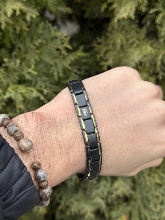 Браслет Lacoste Monogram чорний чоловічий браслет Лакост Лакоста