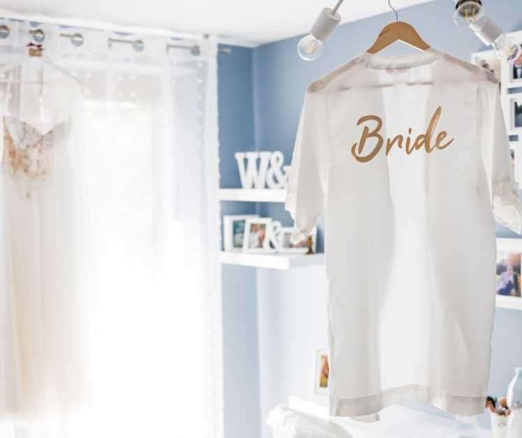 Szlafrok bialy ślubny