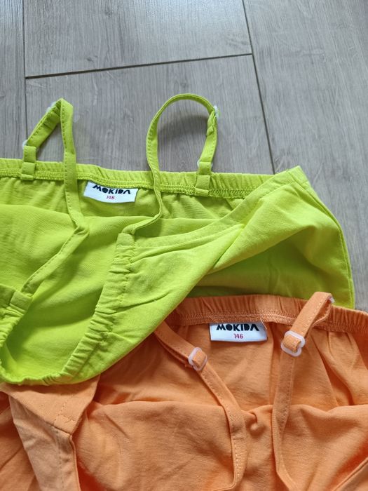 Topy letnie neonowe 146 dziewczynka, dwupak