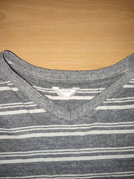 Koszulka męska szary melanż w białe paski