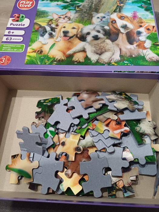 Puzzle 3D w pieski