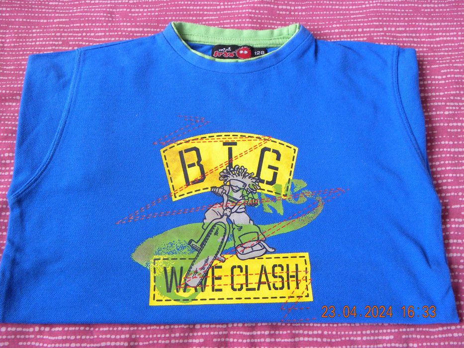 Koszulka t-shirt z długim rękawem Mini Trax; 128 cm