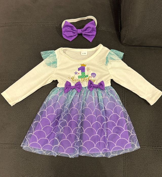Vestido "1º Aniversário" + Fita Cabelo
