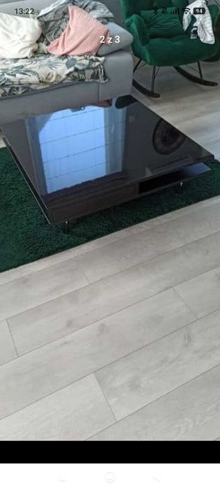 IKEA TOFTERYD stolik kawowy, czarny połysk 95x95 cm