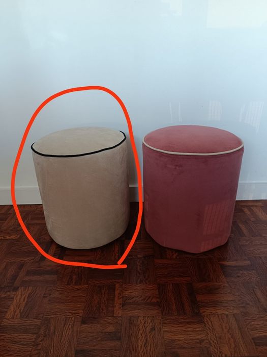 Puff Antoine 34 x 34 x 39 cm Bege Leroy Merlin