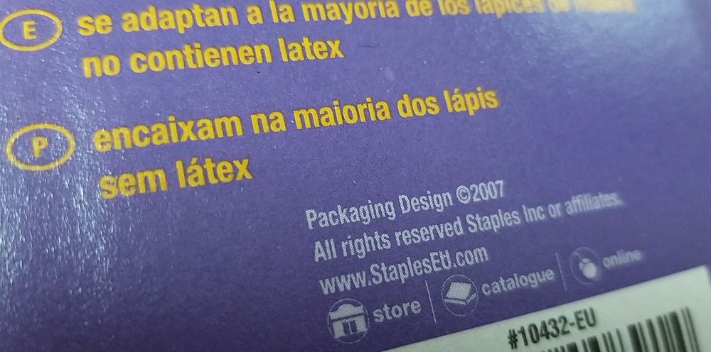 Borrachas capuz para lápis.