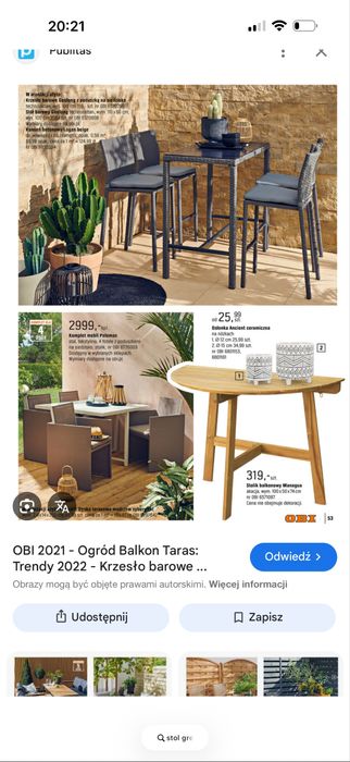 Meble ogrodowe zestaw Greelong szary Obi