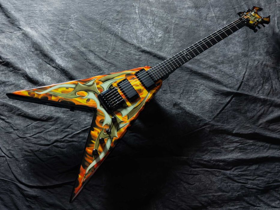 B.C. Rich Kerry King KKV Flying V Tribal Flames