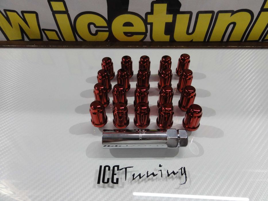 Conjunto 20 porcas Lug Nuts em vermelho, azul, cromado, preto, dourado 35mm 12x1.50 Para Honda, Mazda, Ford, Toyota, Hyundai, Lexus, Mitsubishi