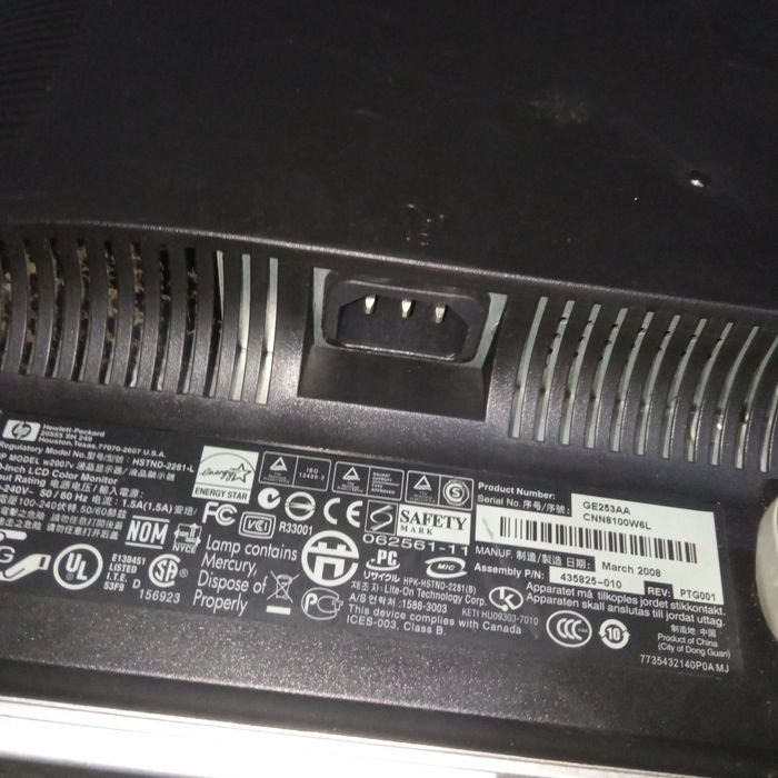 Monitor HP w 2007v