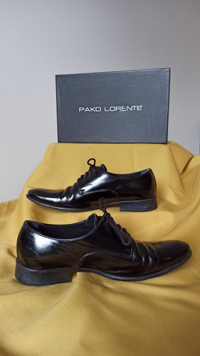 Pako lorente czarne buty eleganckie męskie wizytowe półbuty pantofle