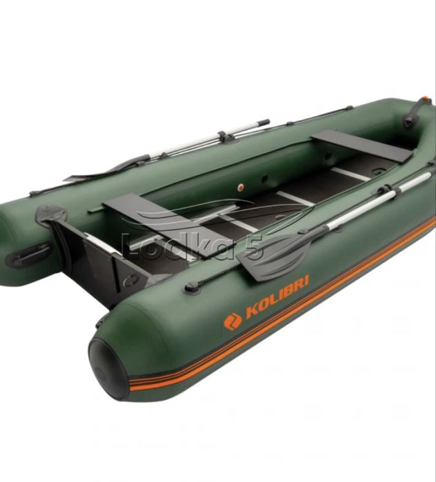 Kolibri KM-360DSL (Колібрі КМ-360ДСЛ) надувний кільовий човен темно-зелений + фанерний пайол