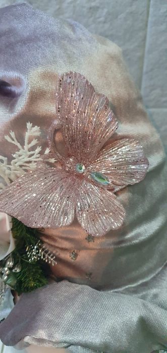 Krasnale, skrzaty ręcznie szyte duże świąteczne, zimowe 2 sztuki nowe