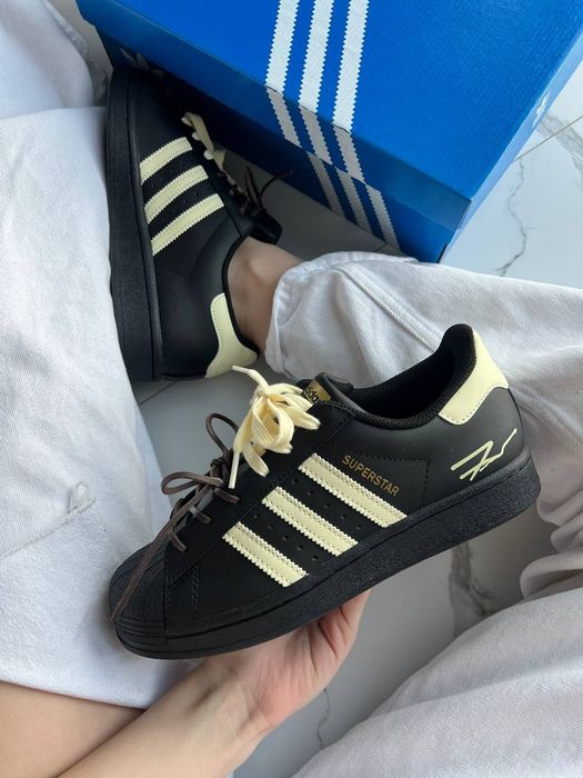 Adidas Superstar Custom Laces Black Yellow