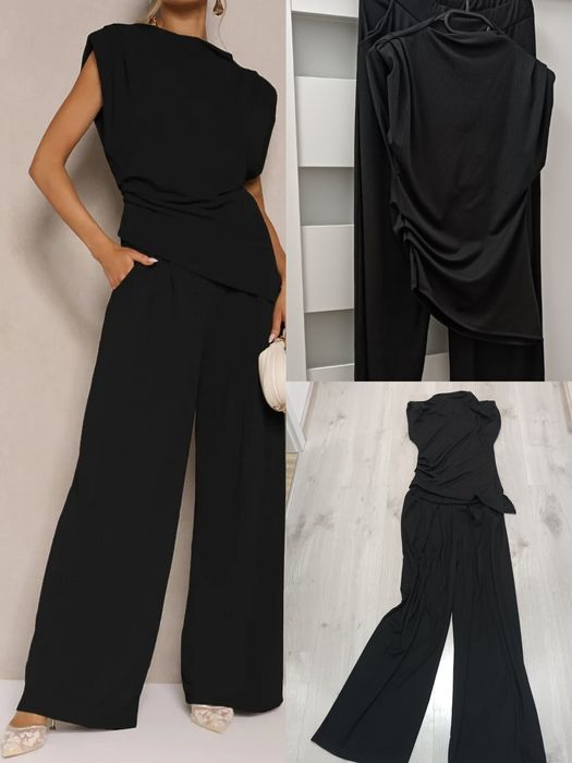 Zestaw uni na S M L / XL komplet elegancki czarny garnitur owy, dres