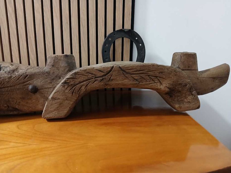 Jarzmo Uprząż Stara Drewniana Półka Antyk Vintage Zabytkowe