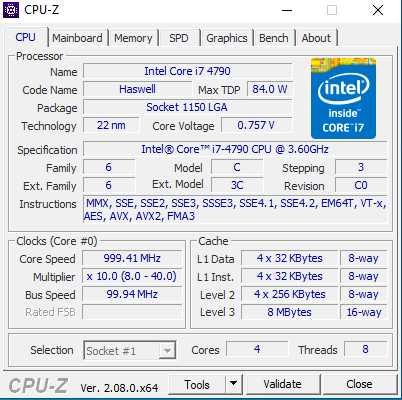 Procesor Intel Core i7-4790 4 x 3,6 GHz gen. 4 LGA 1150