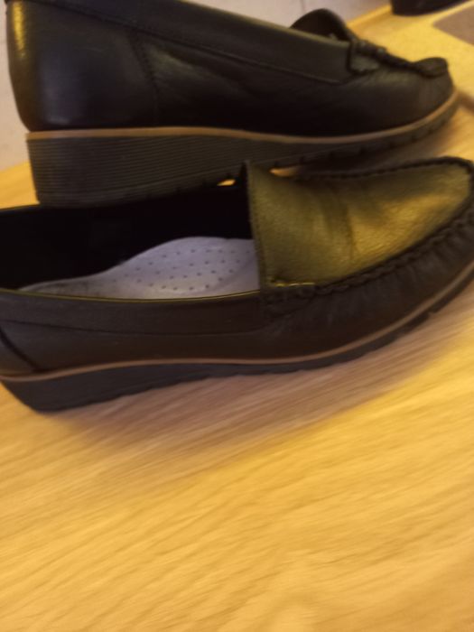 Mokasyny damskie skórzane czarne rozm.39