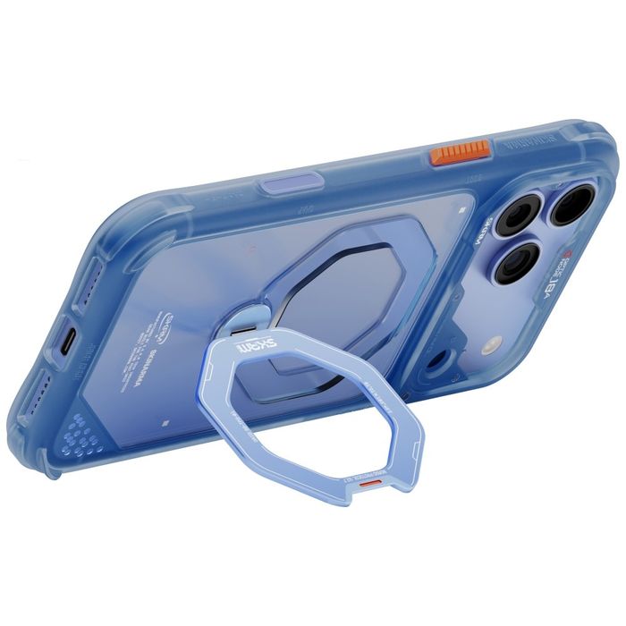 Etui Skinarma Saturn MagSafe + Rotating Kick Stand do iPhone 18 Pro Max / 17 Pro Max niebieski