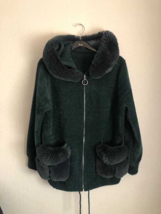 Kurtka bomberka alpaka z futerkiem kaptur XL/2XL-kolory