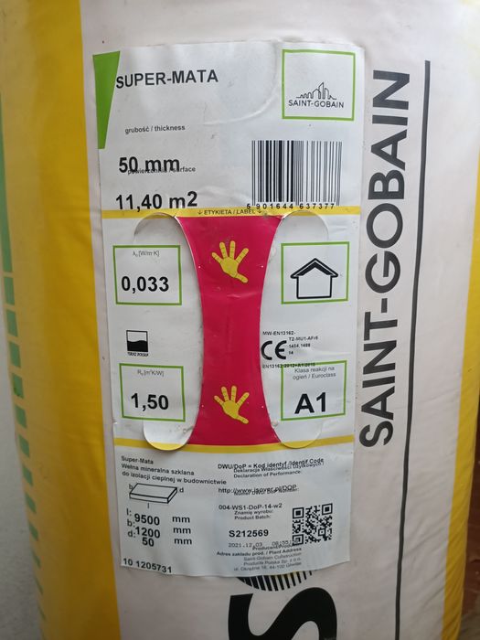 Wełna isover 50 mm (6 bel)