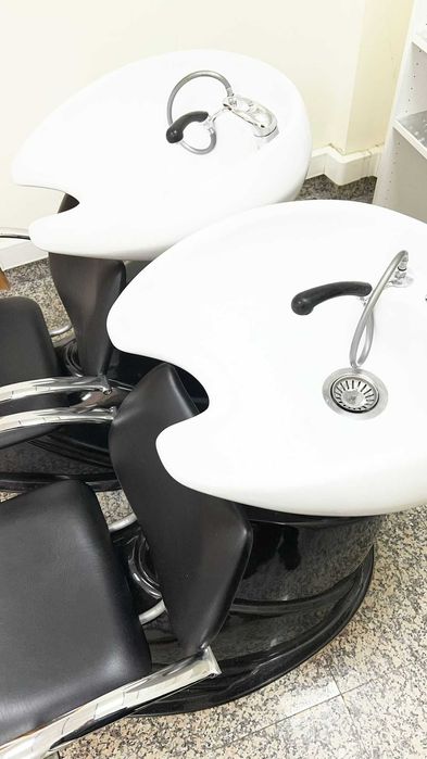 Lavatório de cabeça com braços para cabeleireiro