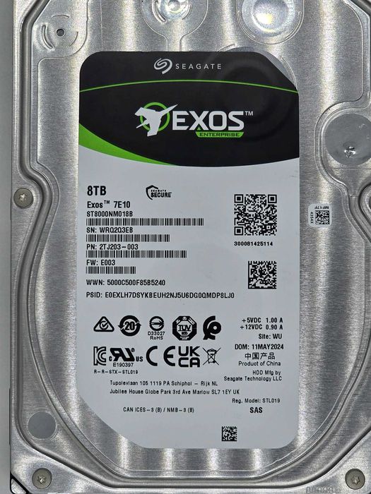 Disco Rígido Seagate Exos 7E10 ST8000NM018B - 8 TB - NOVO