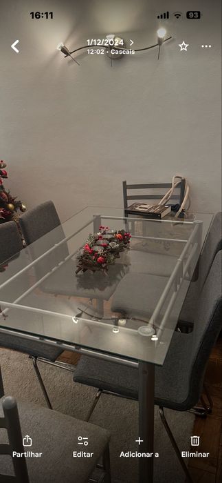 Mesa vidro sem cadeiras