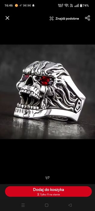 Sygnet męski czaszka