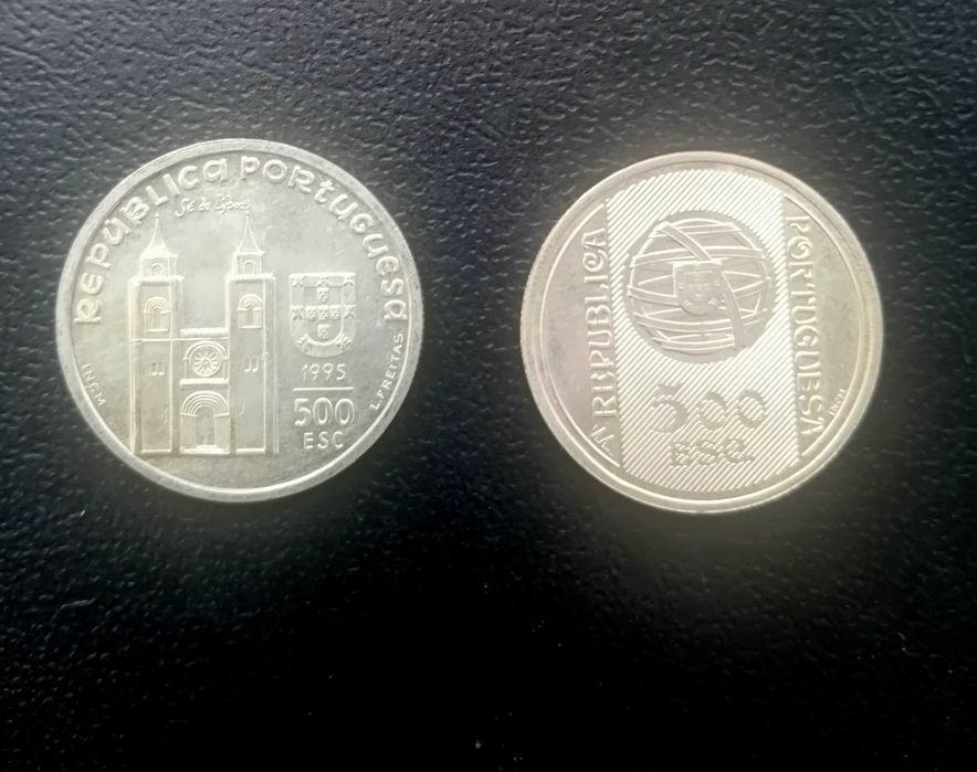 Moedas comemorativas de 500 escudos em prata